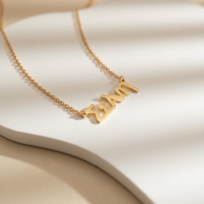 Custom Greek Name Necklace Gold, Personalized Greek Letter Jewelry for Women, Birthday Gift