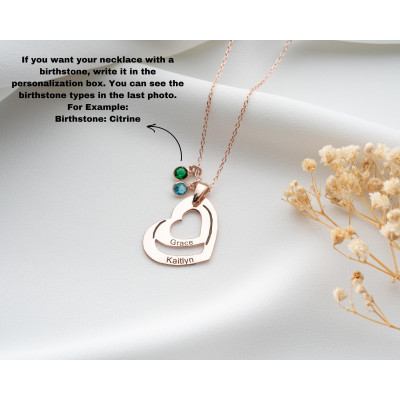 Custom Interlocking Heart Necklace with Personalized Name - Multiple Linked Hearts