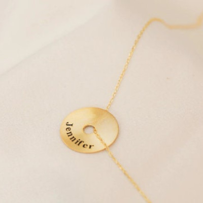 Personalized Engraved Musical Disc Necklace Romantic Jewelry Gift for Her and Him