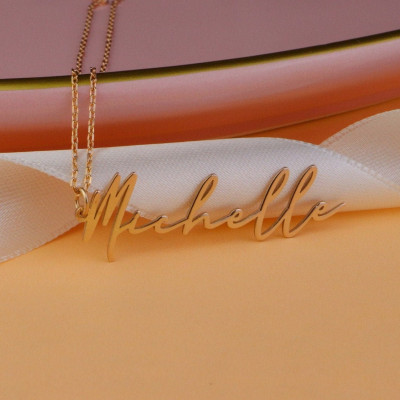 Personalized Vertical Cursive Name Necklace - Custom Jewelry Gift for Christmas, Mother's Day, Bridesmaid -