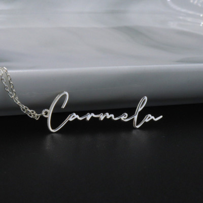 Personalized Vertical Cursive Name Necklace - Custom Jewelry Gift for Christmas, Mother's Day, Bridesmaid -