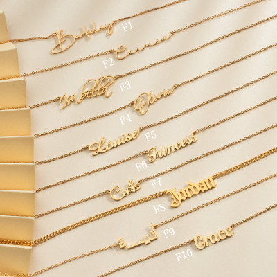 Custom 14K Gold Personalized Name Necklace, Silver Pendant Necklace, Christmas Gifts for Her, Necklace with Name for Mom