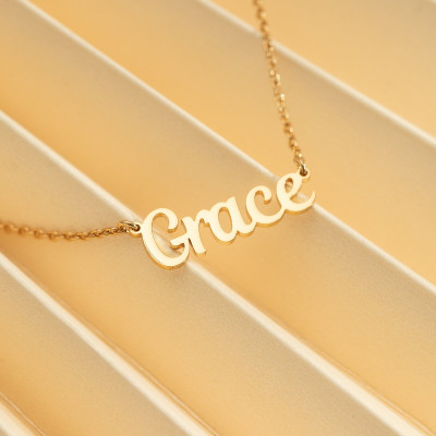 Custom 14K Gold Personalized Name Necklace, Silver Pendant Necklace, Christmas Gifts for Her, Necklace with Name for Mom