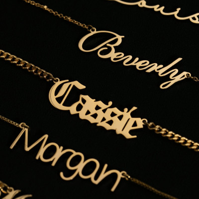 Custom Gold Name Necklace - Personalized Script Jewelry, Mother's Day Gift, Bridesmaid Wedding Present