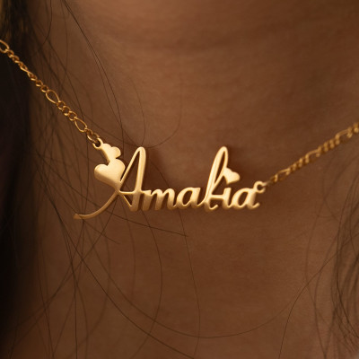 Custom Gold Name Necklace, Personalized Cursive Script Jewelry, Women's Gift, Birthday Present, Mother's Day