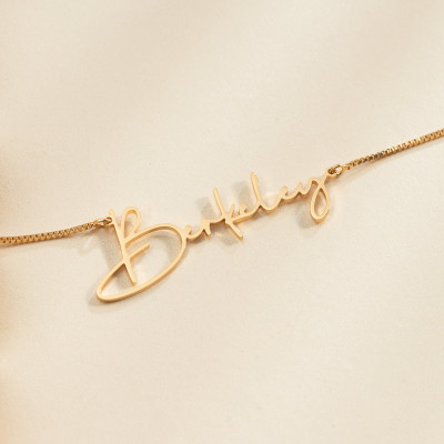 Custom 18K Gold Plated Silver Name Necklace - Personalized Christmas Gift for Her