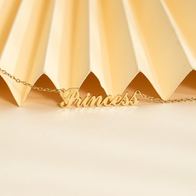 Custom 18K Gold Plated Silver Name Necklace - Personalized Christmas Gift for Her