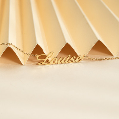 Custom 18K Gold Plated Silver Name Necklace - Personalized Christmas Gift for Her