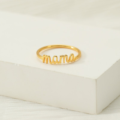 Personalized Custom Name Ring, Handmade Triple Name Gold Ring, Stackable Dainty Ring, Double Name Ring Gift for Mom