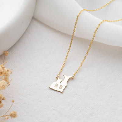 Custom Pet Initial Necklace - Personalized Dog and Cat Jewelry - Pet Memorial Gift for Dog Moms in the