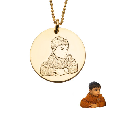 Custom Sterling Silver Memorial Photo Necklace - Personalized Baby Picture Pendant