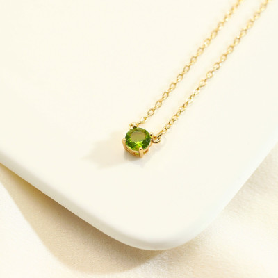 Rose Gold Raw Birthstone Necklace for Mom, Emerald Gemstone Jewelry, Custom Birthday Gifts for Her