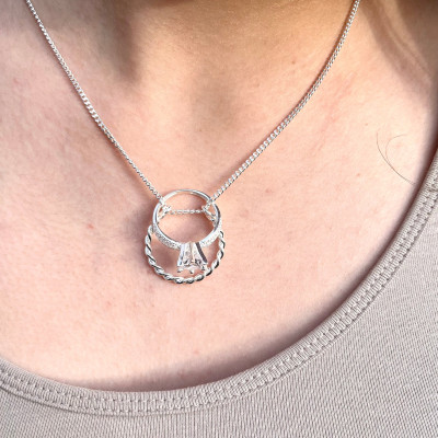 Minimalist Twisted Circle Ring Holder Necklace - Dainty Pendant with Thick Chain Option for Nurses and Doctors Gift