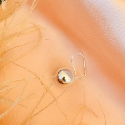 14mm Silver Sphere Dangle Earrings for Everyday Wear - Timeless Gift from