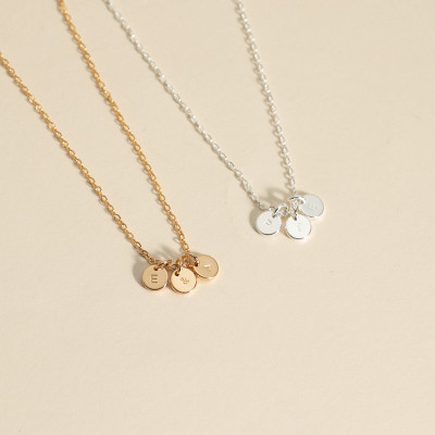 Personalized Multi Disc Initial Necklace - Engraved Family Jewelry for Mother's Day & Anniversary Gifts