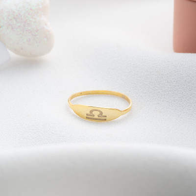 Gold Handmade Zodiac Constellation Ring - Custom Astrology Jewelry, Zodiac Sign Star Ring