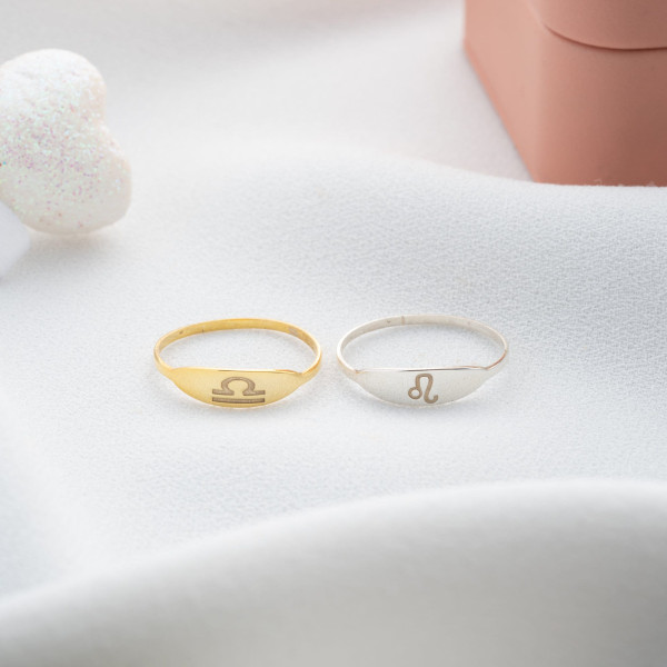 Gold Handmade Zodiac Constellation Ring - Custom Astrology Jewelry, Zodiac Sign Star Ring