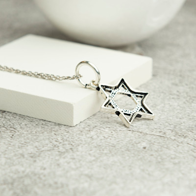 Jewish Star of David Necklace - Magen David Pendant for Women - Unique Hannukah Gift