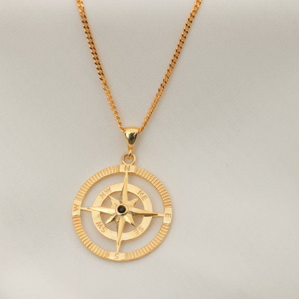 Sterling Silver Compass Necklace for Men & Women, Rose Gold & Locket Options, Compass Jewelry