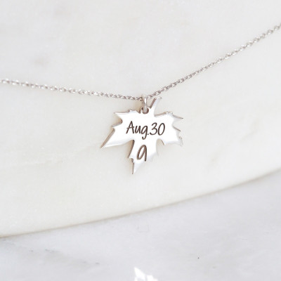 Personalized Sycamore Leaf Name Necklace - Custom Jewelry Birthday Gift, Bridesmaid Necklace