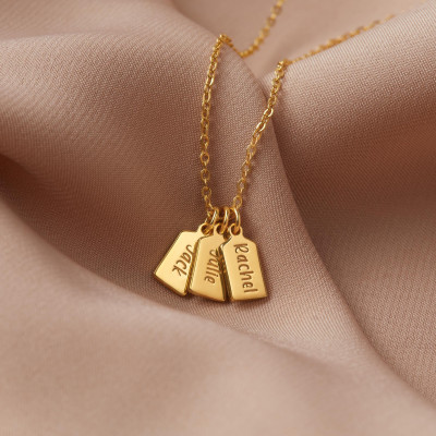 Custom Initials Bar Necklace, Personalized Name Pendant, Minimalist Friendship Necklace, Gift for Her Wife Mom Family