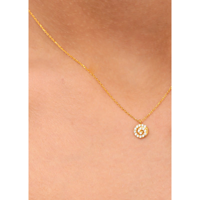 Gold Filled Dainty Crystal Spiral Choker Necklace - Mother's Day Gift