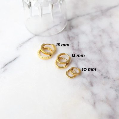 Gold Plated Tiny Huggie Hoop Earrings, Sterling Silver Small Hoops, Dainty Gift