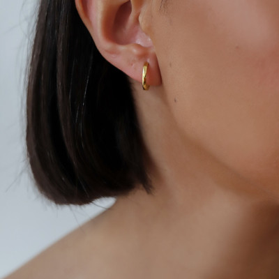 Gold Plated Tiny Huggie Hoop Earrings, Sterling Silver Small Hoops, Dainty Gift