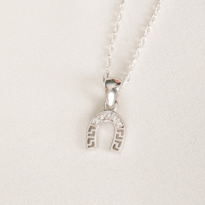 Sterling Silver Horseshoe Necklace - Lucky Charm Pendant for Horse Lovers - Gift for Her