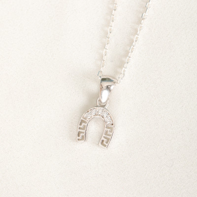 Sterling Silver Horseshoe Necklace - Lucky Charm Pendant for Horse Lovers - Gift for Her