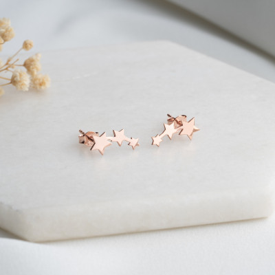 Silver Star Stud Earrings Set for Women - Dainty Starburst Design Jewelry Gift for Mom