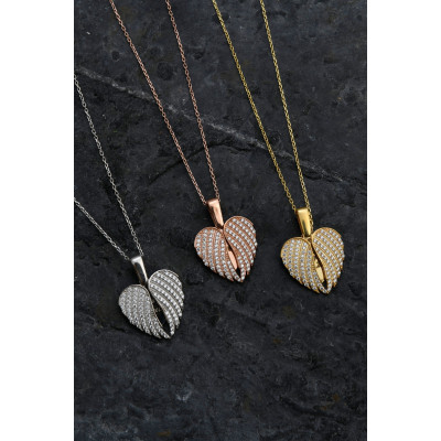 Personalized Angel Wing Necklace with Hidden Name - Guardian Angel Jewelry Christmas Gift