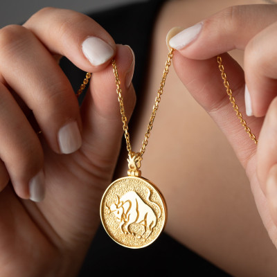 Women's Zodiac Necklace - Gold & Silver Horoscope Pendant, Elegant Gift Jewelry,