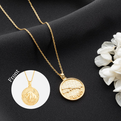 Women's Zodiac Necklace - Gold & Silver Horoscope Pendant, Elegant Gift Jewelry,