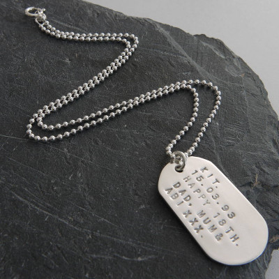 Solid Silver Identity Dog Tags - Custom Jewellery By All Uniqueness Solid Silver Identity Dog Tags - Custom Jewellery By All Uniqueness