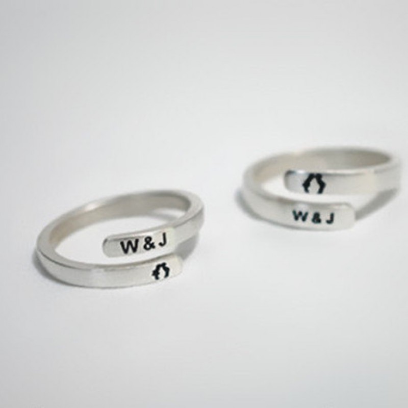 Unisex Personalized Name Silver Ring Special Dainty Jewelery Wedding Ring  for Couples » Anitolia