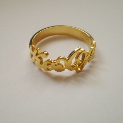 Any Name Rings, Custom Name Rings, Personalized Silver Rings, Gold Plated Rings, White Gold Rings, Children Name Rings