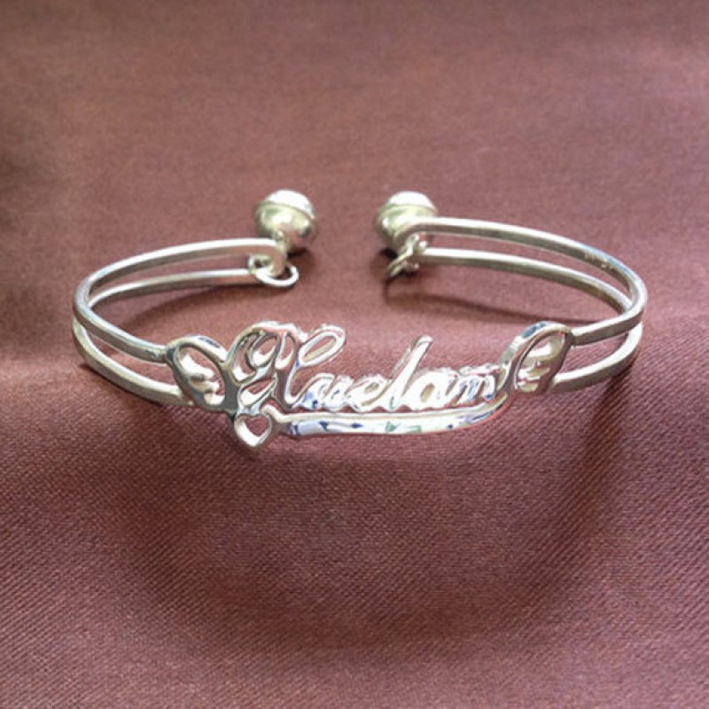 Baby ID Name Monogram Bracelet – Sterling Knot