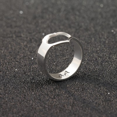 Custom Heart Ring, Engraved Silver Ring, Personalized Silver Ring, Valentine's Gift, Gold Silver Rings, Gift for Her, Custom Name Rings
