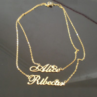 two layer name necklace