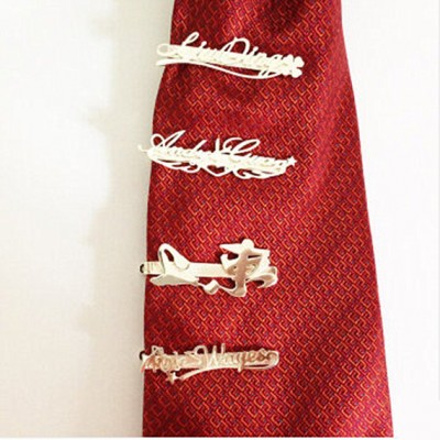 Custom Name Tie Clip, Silver Signature Tie clip, Personalized Tie Clip, Handwrting Clip Bar, Custom Tie clip, Tie Tack Personalized