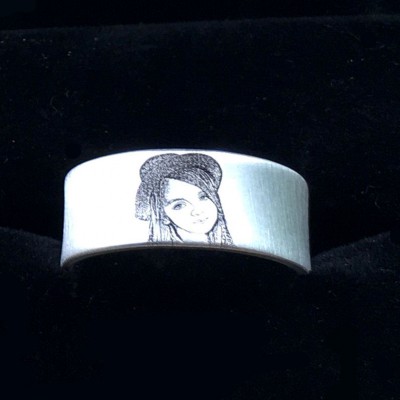 Handmade Custom Portrait Rings, Personalized Portrait Ring, Engraved Photo Ring, Family Portrait Rings, Family Memorial, Anniversary Rings