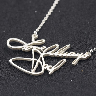 Mothers Necklace Handwriting Necklace, Signature necklace, Customized Necklace, 925 Sterling Silver, Gold Plated Necklace