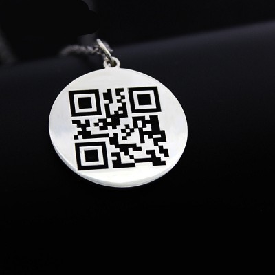 Two-dimention Code, QR Code Necklace, Custom Necklace, Custom Pendants, I Love You