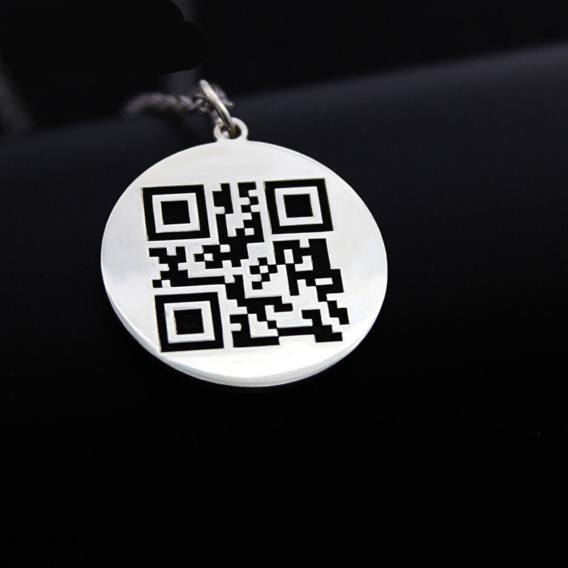 Two dimention Code QR Code Necklace Custom Necklace Custom Pendants I Love You 279458134 9335