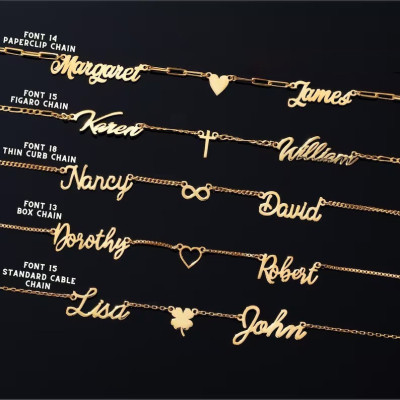Custom Gold Name Necklace, Personalized Cursive Script Jewelry, Women's Gift, Birthday Present, Mother's Day