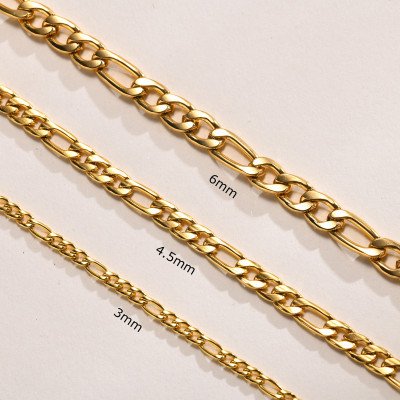 Gold Women's Figaro Chain Necklace, Women's Jewelry, Gift for Her