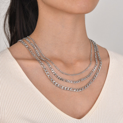 Gold Women's Figaro Chain Necklace, Women's Jewelry, Gift for Her