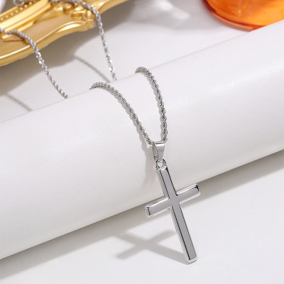 Sterling Silver Dainty Gold Cross Necklace for Women - Baptism & Religious Christian Gift with Curb Chain -