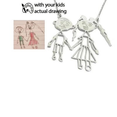 Actual Kids Drawing Keyring - Children Artwork Pendant - Kid Art Gift - Personalized Key Chain - Special Gift for Mom - Grandma Gift